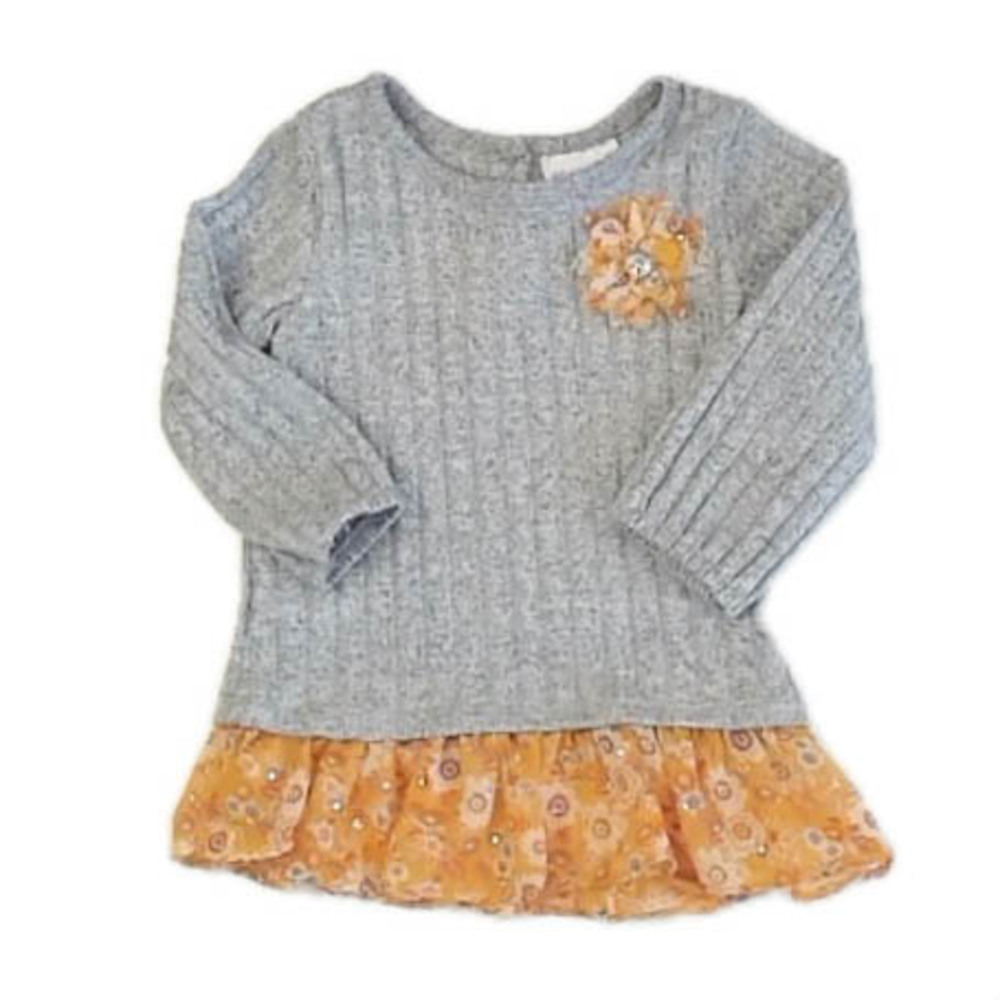 Little Lass Girls Gray Long Sleeve Shirt size: 3T